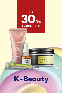 Produto de beleza coreana o com destaque promocional de at&eacute; 30% sobre pre&ccedil;o de Venda ao P&uacute;blico Recomendado